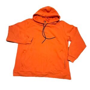 Fabletics XXL Performance Hoodie‎ Long Sleeve Gym Running Orange Zipper Pockets